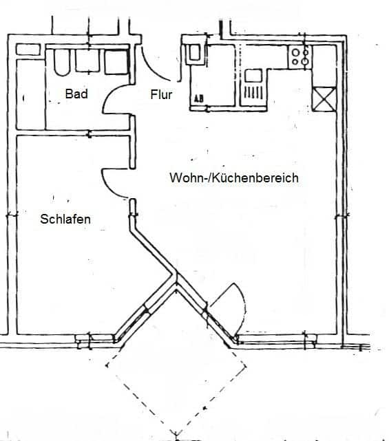 Grundriss - Schöne 2-Zimmer Wohnung mit Terrasse in Wentorf